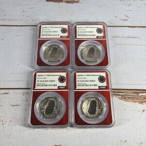 Lot of 4 Apollo 11 50th Anniversary Half Dollars — 2019-S — NGC PF70 Ultra Cameo